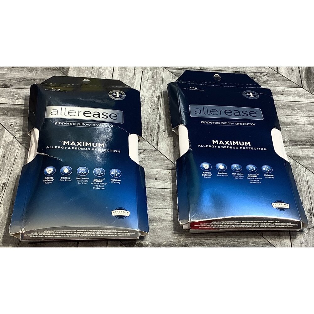 AllerEase King Size Maximum Allergy Bedbug Protection Zippered Pillow Protector